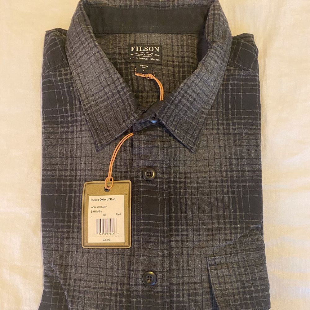 Filson Rustic Oxford Men’s Large NWT